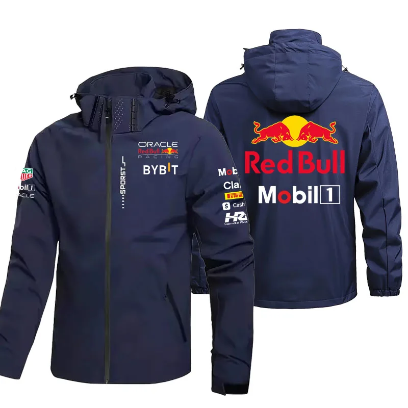 Red Bull Logo extérieur imperméable pour hommes vestes légères manteau avec capuche randonnée coupe-vent veste escalade Sport décontracté