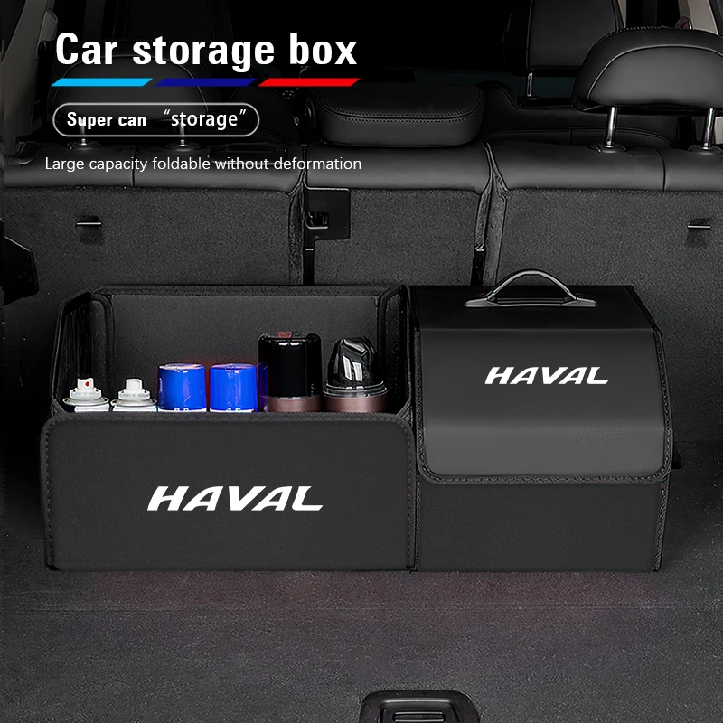 Car Leather Trunk Storage Box Foldable Auto Organizer Bag For Haval H6 Dargo M6 H9 H6S F7 F7X Jolion X DOG XY H2 H3 H5 H7 H8 M4