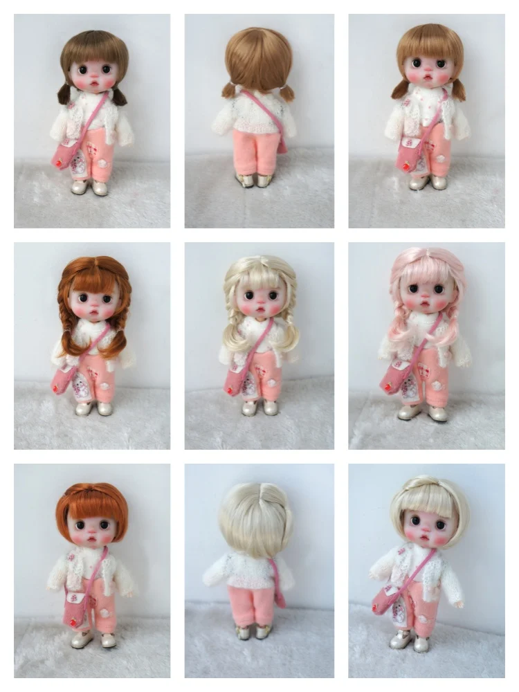 

Three Styles Cute OB11 Doll Wig Synthetic Mohair Hair Lati Yellow Suit for Size 5-6 Inch 13-15cm BJD Wholesale Cheap Accessories
