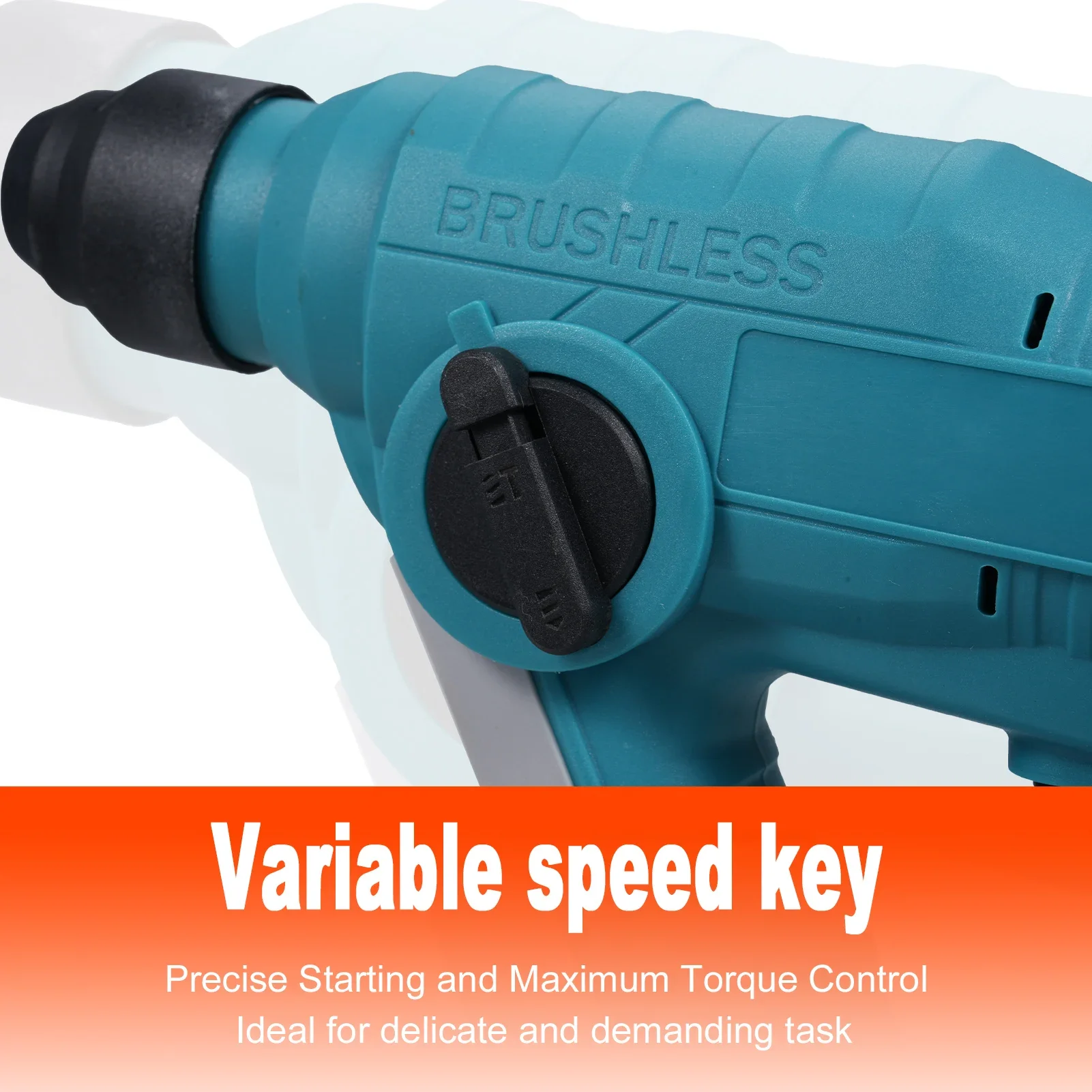 

Brushless Cordless Hammer Electric Hammer 700W 4000ipm Switchable Forward and Reverse Rotate Mode for Steel Concrete