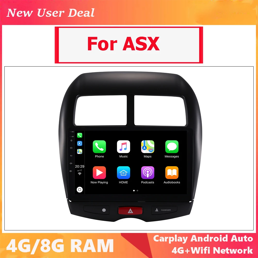 Car Multimedia Player Android 12.0 For MITSUBISHI ASX 2010 2011 2012 2013 2014 2015 2016 Peugeot 4008 With Radio Gps Carplay