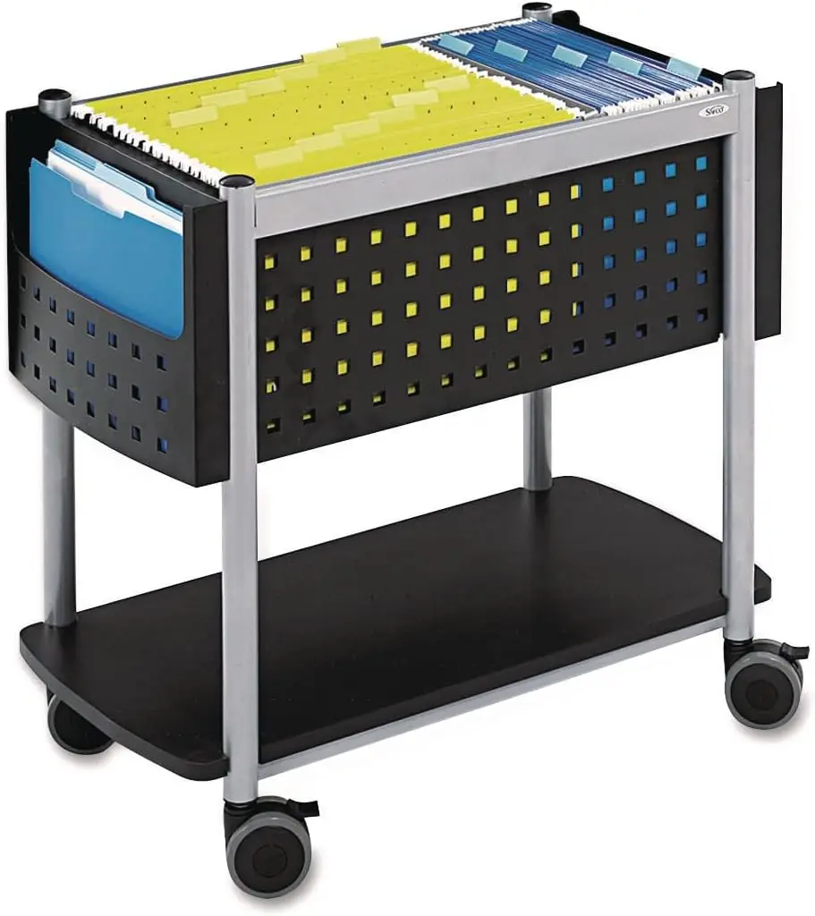 

Mobile Rolling File Cart with Locking Wheels, Fits Letter and Legal Hanging Folders for Office Storage