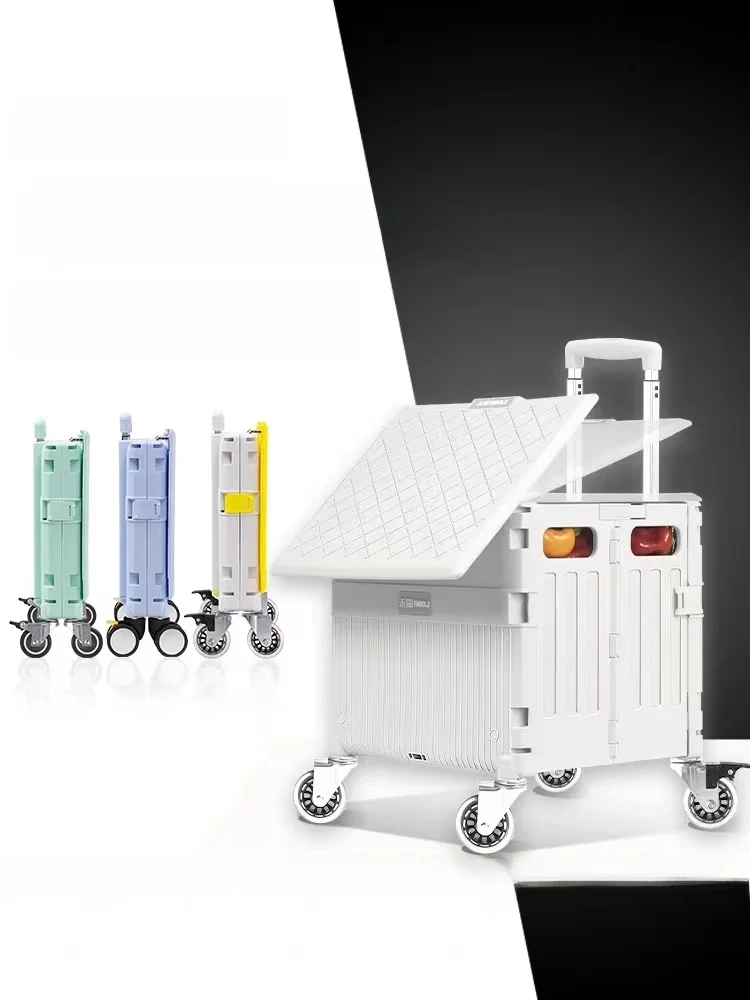 

Portable Folding op Cart Small Pulling Carriage Lightweight cery Bung Vehicle Cam Goods Retrieval Hand Tru