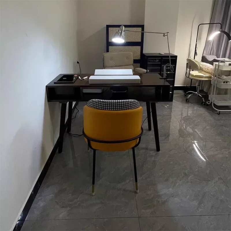 

Dressing Retro Manicure Table Wooden Simple Storage Reception Nail Tables Japanese Modern Furniture Mesa De Uñas LLMT