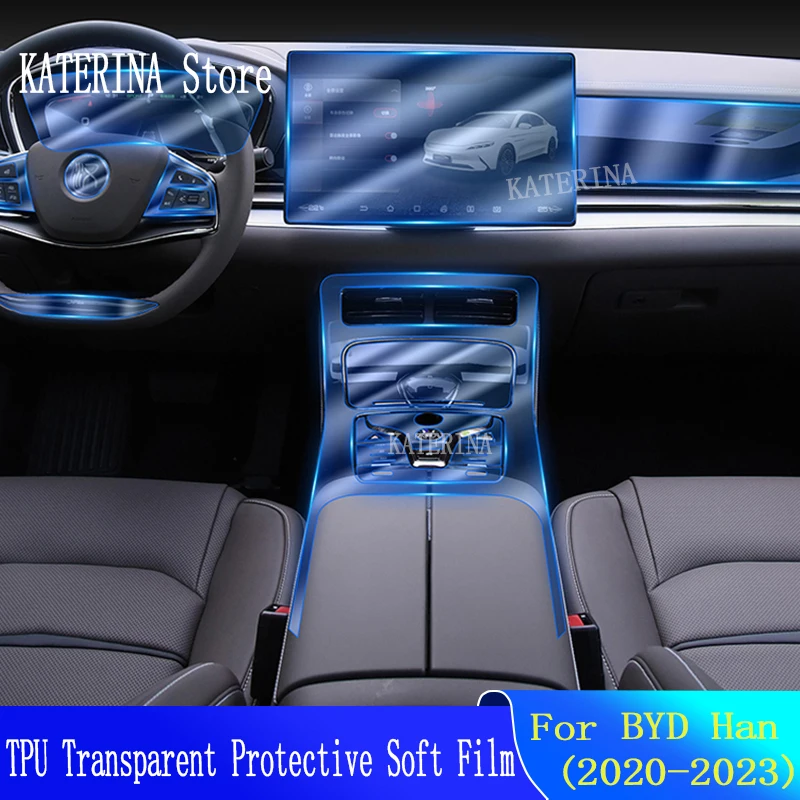 BYD Han EV DM Interior decoration modification car stick center console instrument screen film Transparent Platoon  proctetive