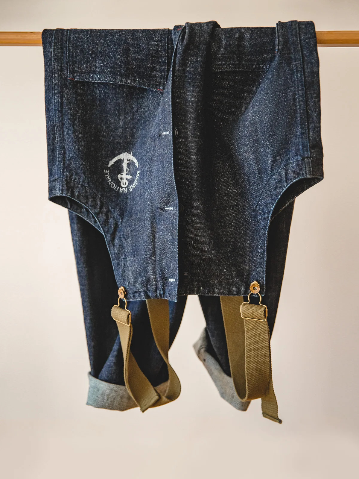 

Мужские джинсы Maden American Retro Navy De Overalls с широкими штанинами, прямые брюки на весну, повседневные, со средней/высокой талией, 100% хлопок