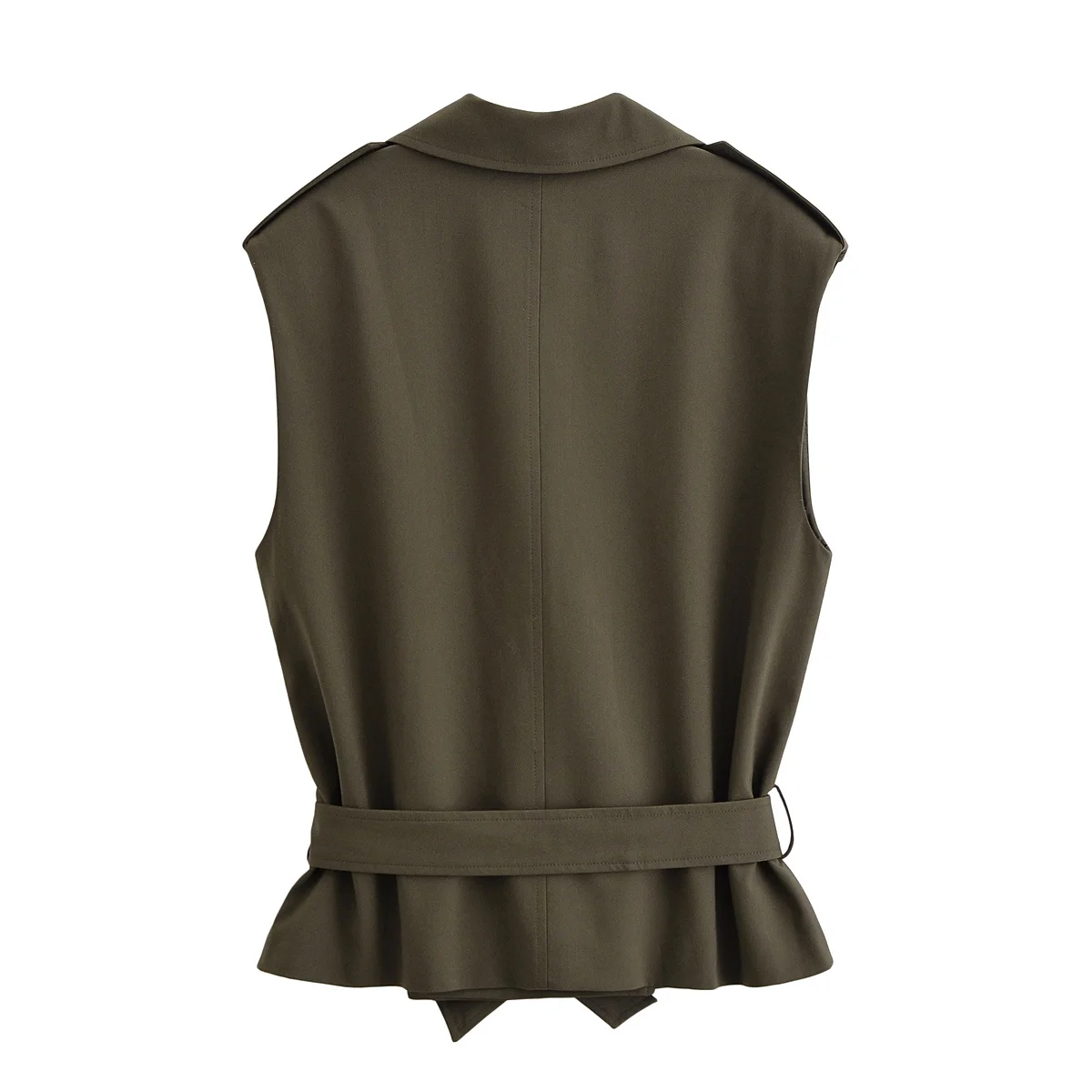 سترة نسائية JNLEAOG أنيقة للخريف جديدة بحزام وياقة مصممة للتنقل من ألياف البوليستر بطول منتظم