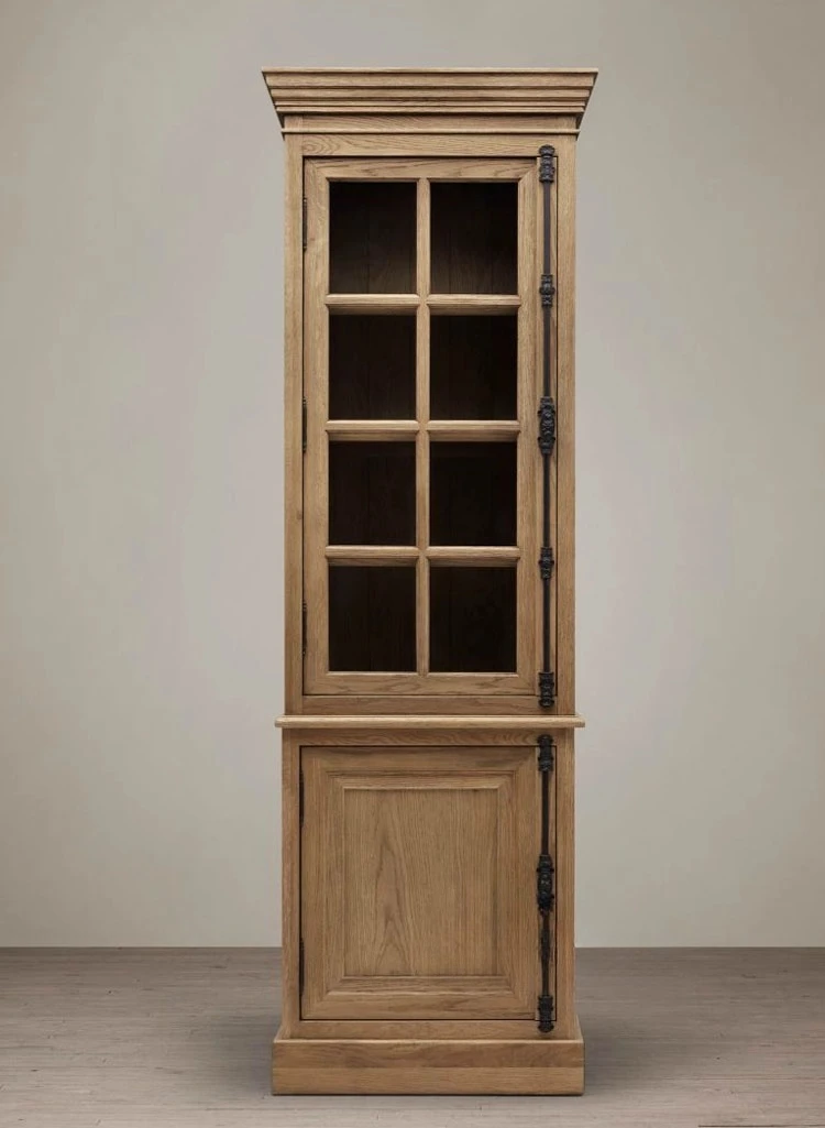 

Solid wood wine cabinet living room wall glass display cabinet small apartment storage cabinet