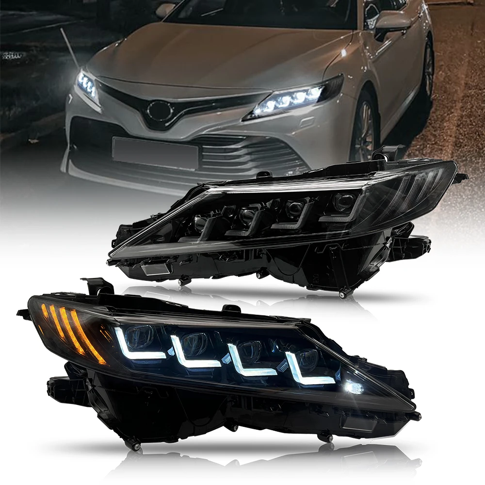 

Pair 4 Projector Lens LED Headlight Assembly For Toyota Camry 8th 2018 2019 2020 2021 2022 2023 Head Lamp