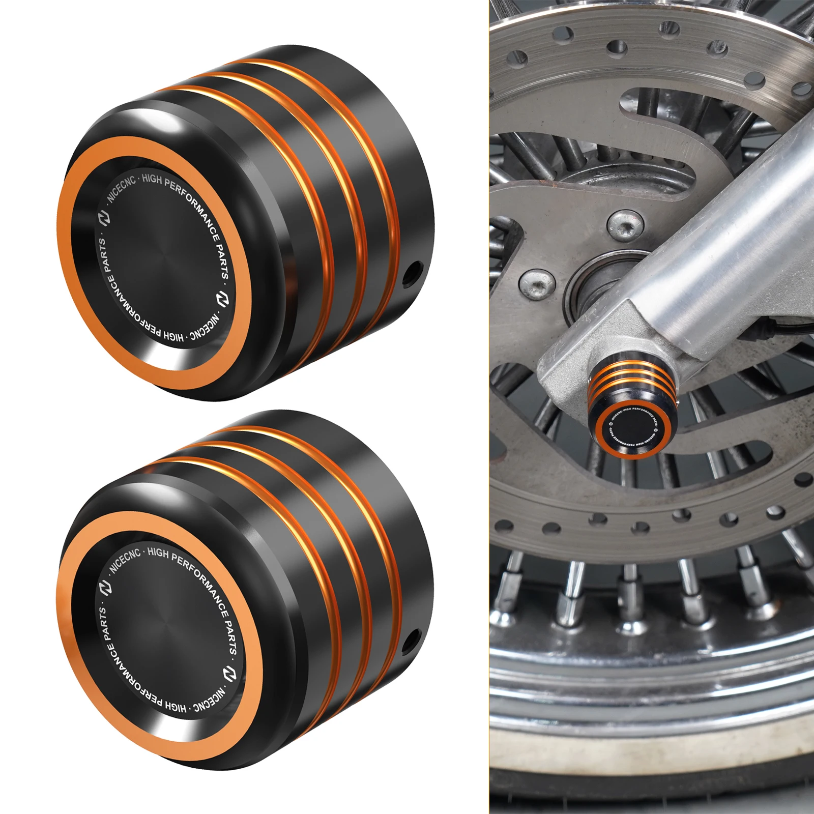 

NICECNC Motorcycle Front Axle Nut Caps for Harley Iron 883 XL883N Sportster 883 Low XL883L 2008-2022