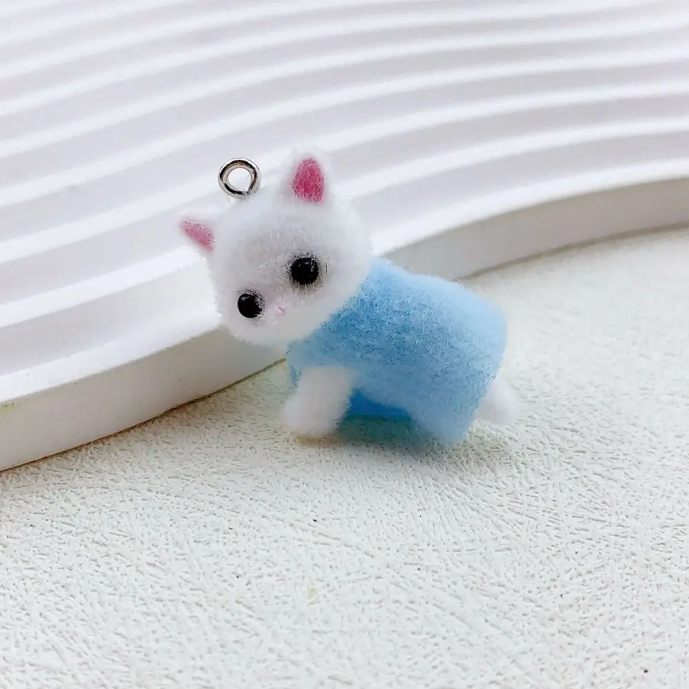 سلسلة مفاتيح دمية مصغرة للرجال والنساء ، قلادة قطة ثلاثية الأبعاد لطيفة ، فستان كارتون إبداعي ، مشغولات يدوية ، حيوان يتدفقون ، لعبة شعر