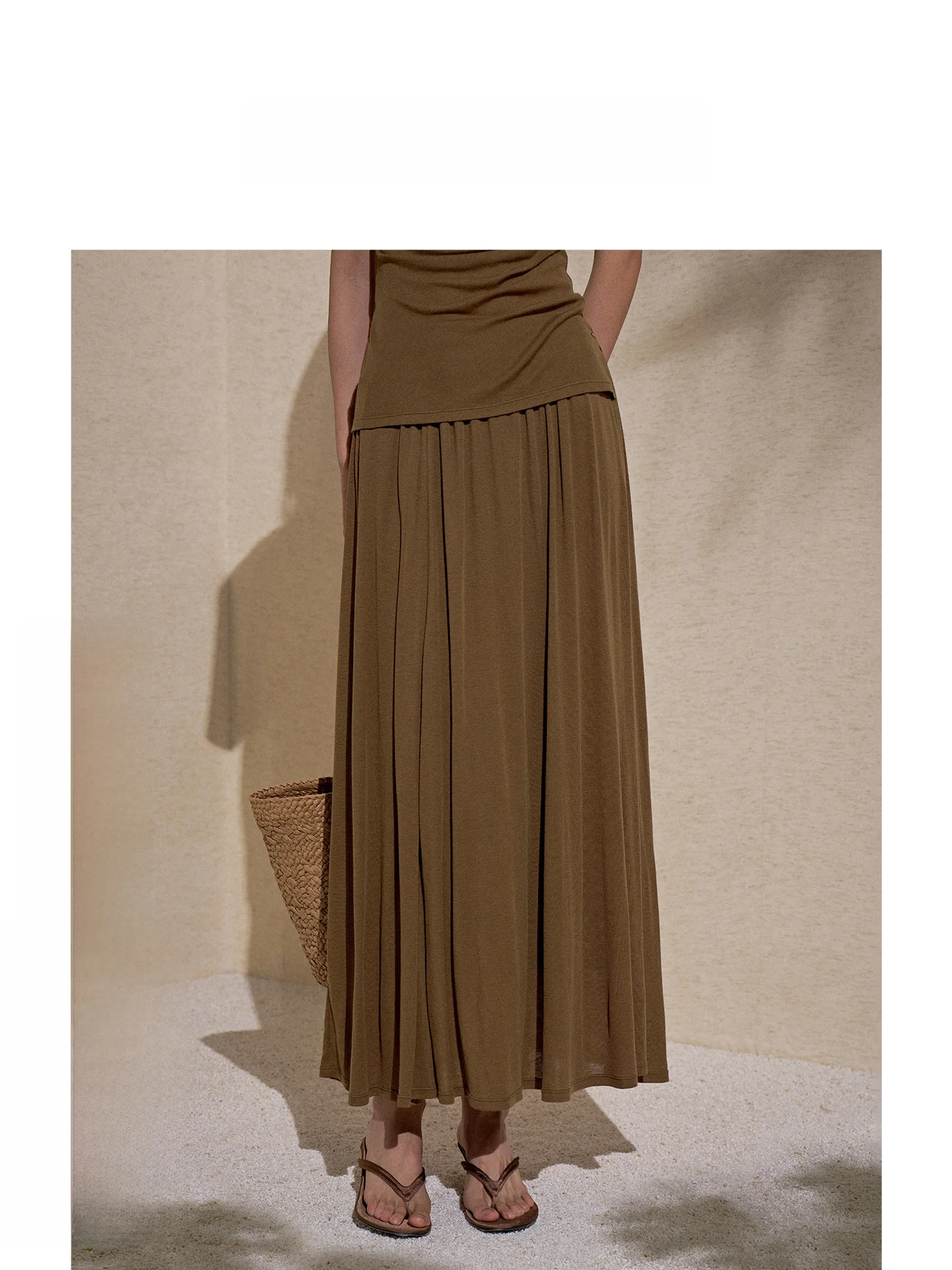 

Юбка ZhiZhi Cloud Breaks Moon: Новая летняя модель, повседневная, элегантная, плиссированная, А-силуэт, длинная, женская, стройнящая, для офиса, в простом стиле