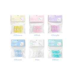 6pcs Kawaii Loose Leaf Binder Clips 4 Rings Calendar Circle Album Binder Rings Journal Planner Notebook Clips Korean Stationery