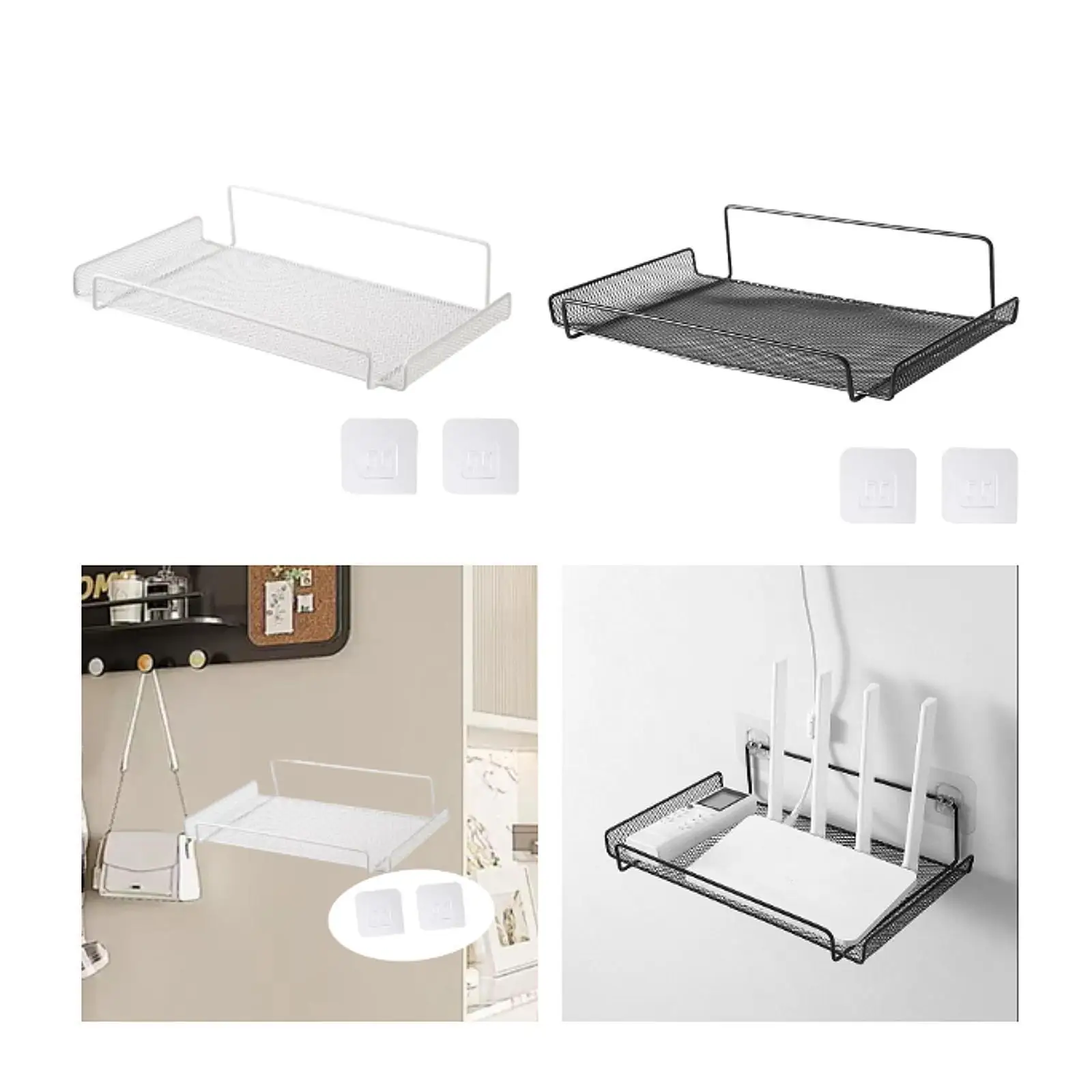 رف التوجيه على الحائط مع خطافات بتصميم مجوف رف حائط عائم لغرفة النوم ومشغل DVD وغرفة المعيشة #2