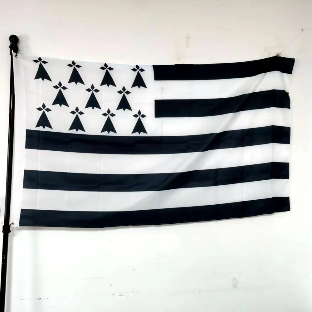 BRITTANY FLAG Bretagne Breton France French Region Regional Flag Banner Polyester Printed Decoration 90X150cm