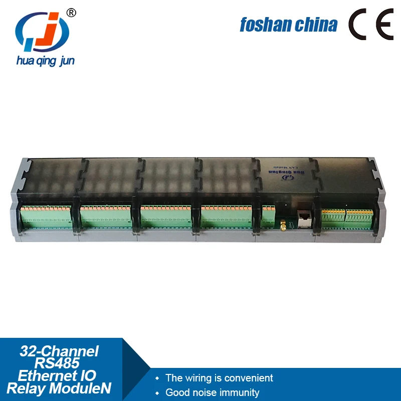 Chingjun 32DI 32DO RS485 وحدة مرحل إيثرنت IO Modbus RTU/TCP 10A G2R-1 SPDT RJ45 مرحلات للتحكم في الإضاءة