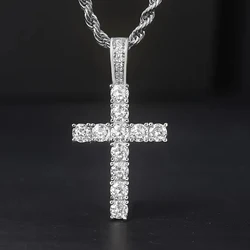 Huitan 60Cm Twisted Chain Long Necklace for Women/Men Fashion Luxury Cubic Zirconia Cross Pendant Necklace Gift Love Accessories
