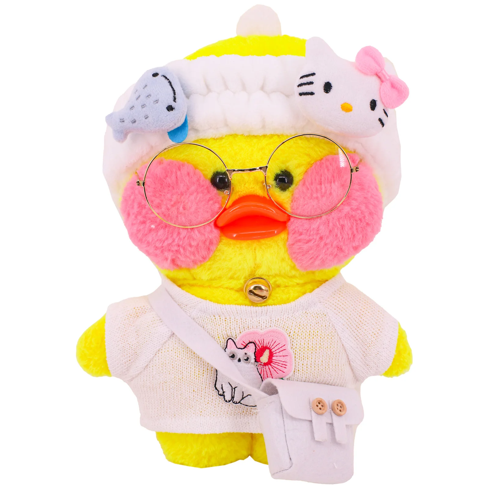 30cm Kawaii Cafe Duck Doll Clothes T-shirts Hoodie Unique Design Lalafanfan Duck Doll Animal Toys Birthday DIY Gift For Children