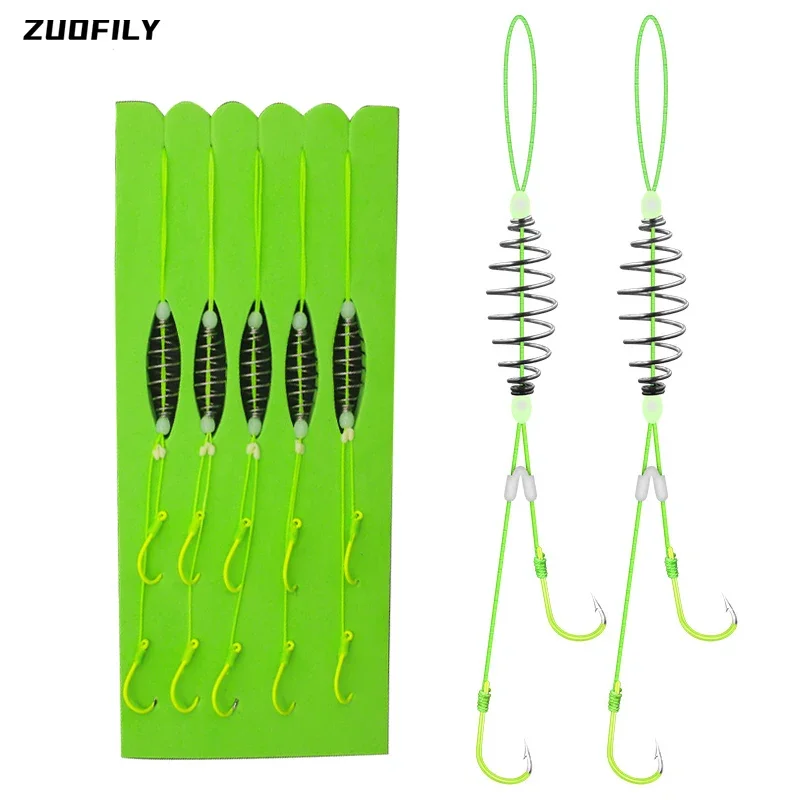 5 Pairs/Lot Double Hooks Carbon Steel Fishing Hook with PE Line Anti-winding Carp Crucian Carp Bighead Carp Fishing Accessories