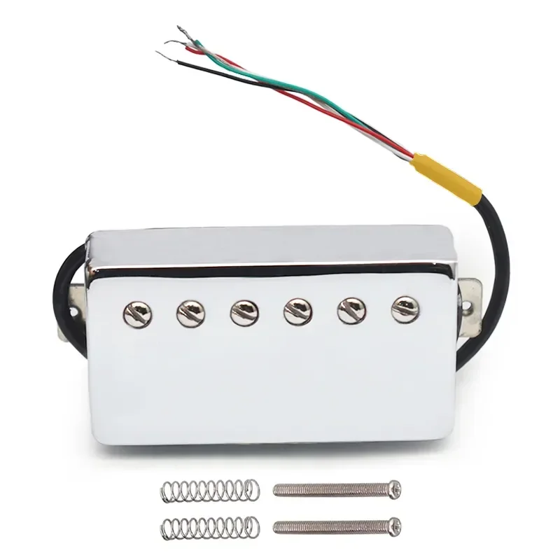 Alnico 2 Humbucker Guitar Pickup 4 Coil Cable 7.5k/8.6k/15k Coil Splitting with Brass Cover Alnico II Pickup for LP-Style Guitar