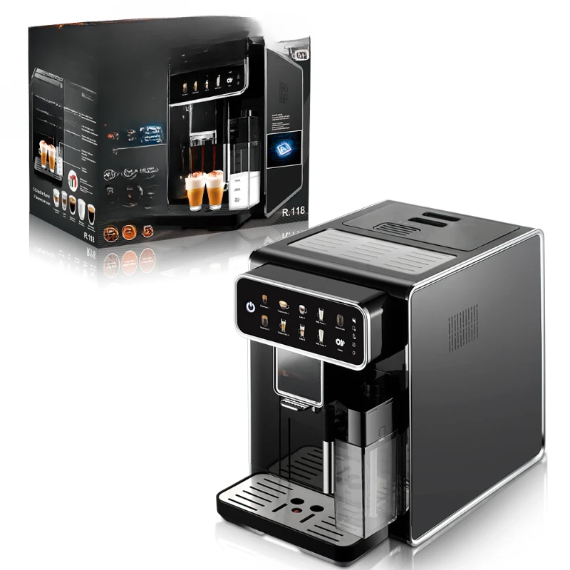 

New Commercial Full Automatic Smart Coffee Makers Espresso Cappuccino Latte Coffee Machine With Milk Tank