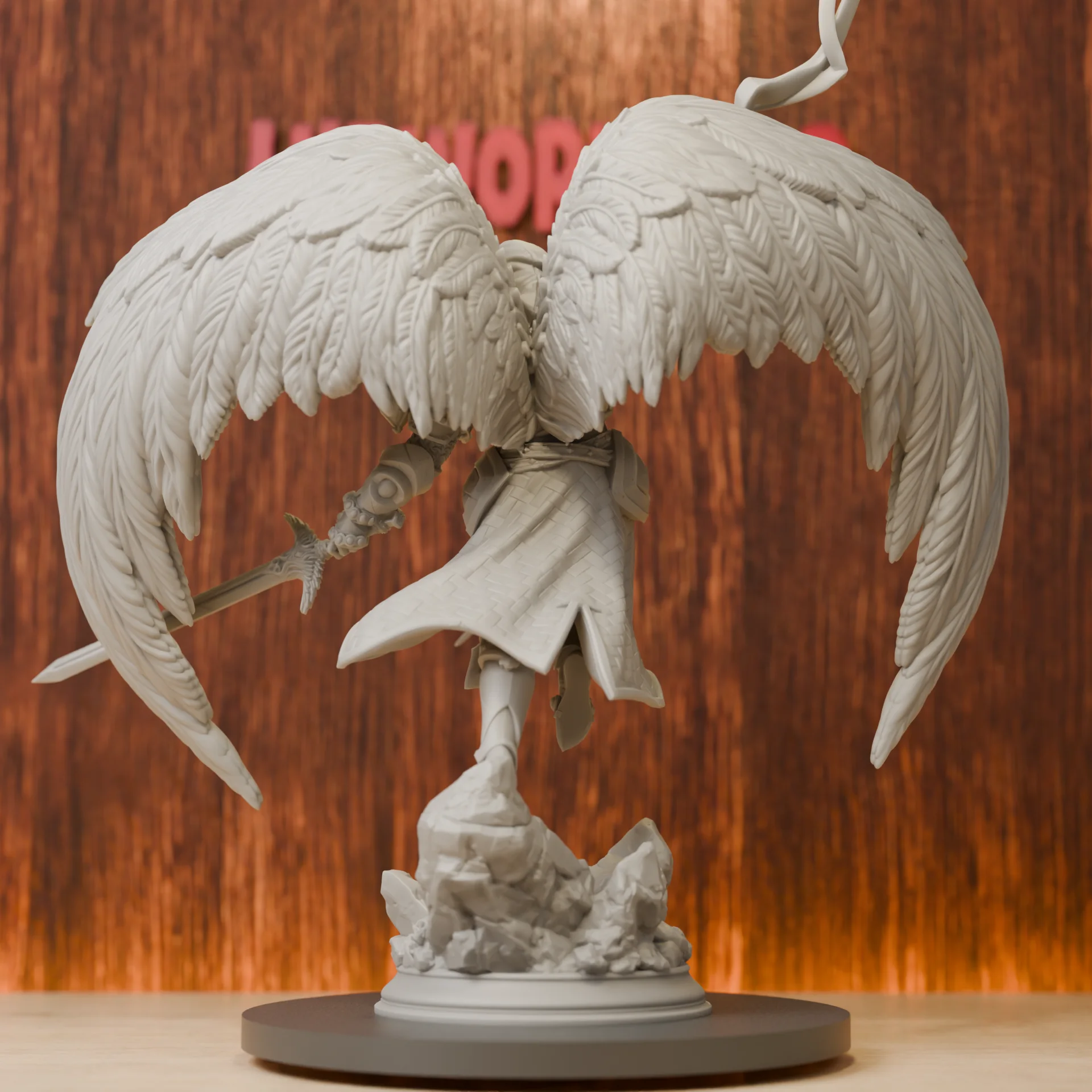Angel of Truth and Justice | Celestial Angel Miniatures | 28mm-75mm | Resin 3D Printed DND Pathfinder Mini | Unpainted Grey