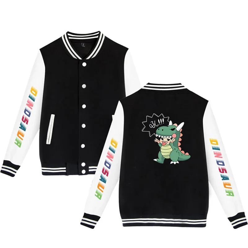 

Dinosaur cartoon cute baseball jacket coat fashion men women hoodie sweatshirts tops long sleeve boy girl hoodies jackets