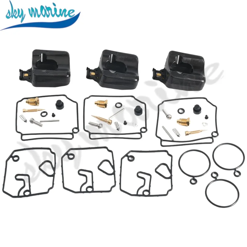 3 Sets Carburetor Repair Kit 6H4-W0093-02 6H4-W0093 For Yamaha Outboard 2T 40HP 50HP 6H4-W0093-03 6H4-W0093-04 Sierra 18-7767