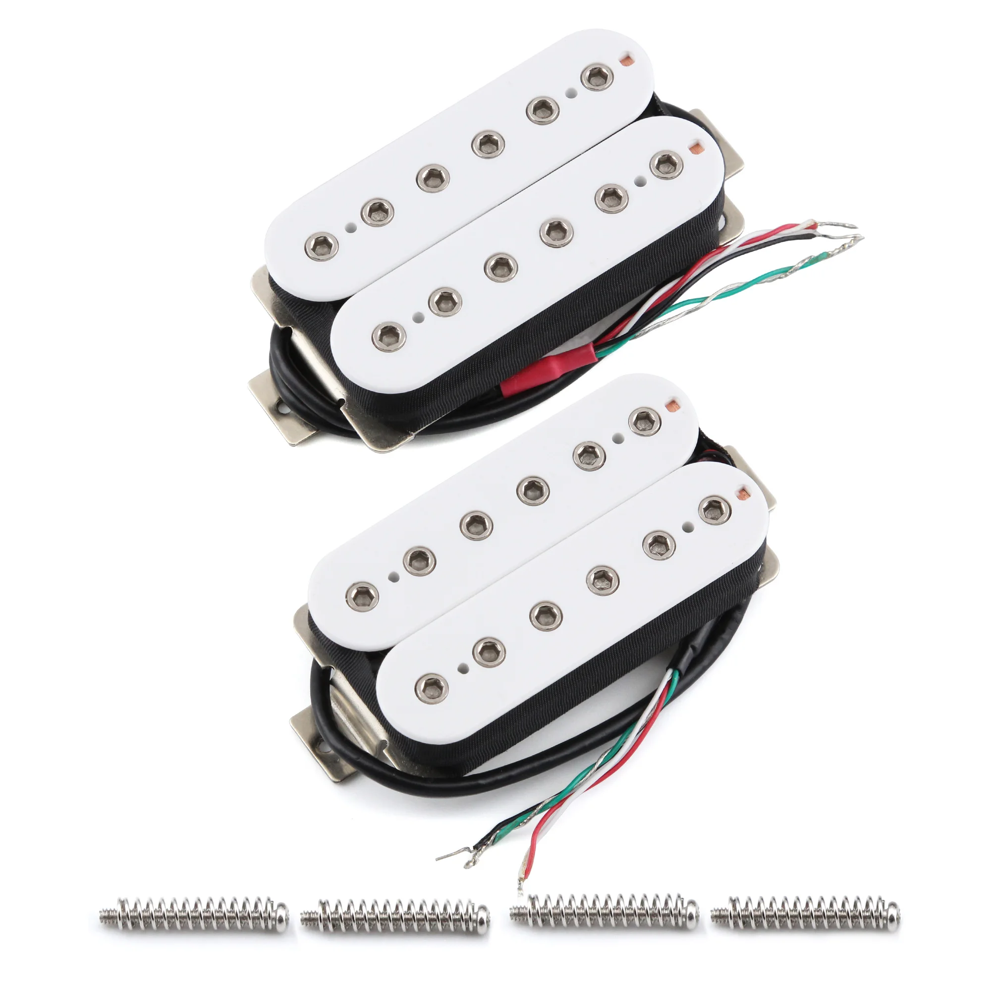 

FLEOR 2pcs White Alnico 5 Humbucker Electric Guitar Pickup Adjustable Screws Pole Neck Bridge Set