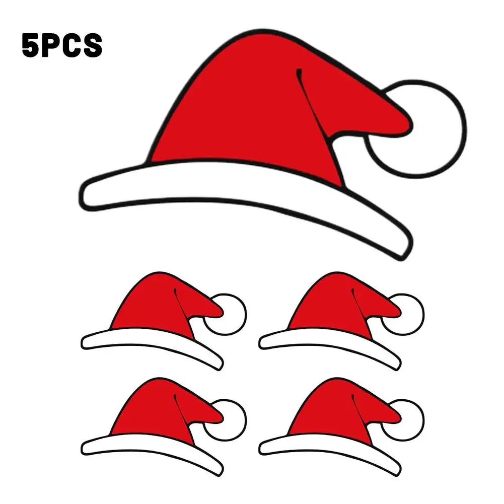 NewFor Tesla Christmas Decoration Stickers For Model Y Santa Hat Front Logo Modification Creative Car Accessories Festive Design