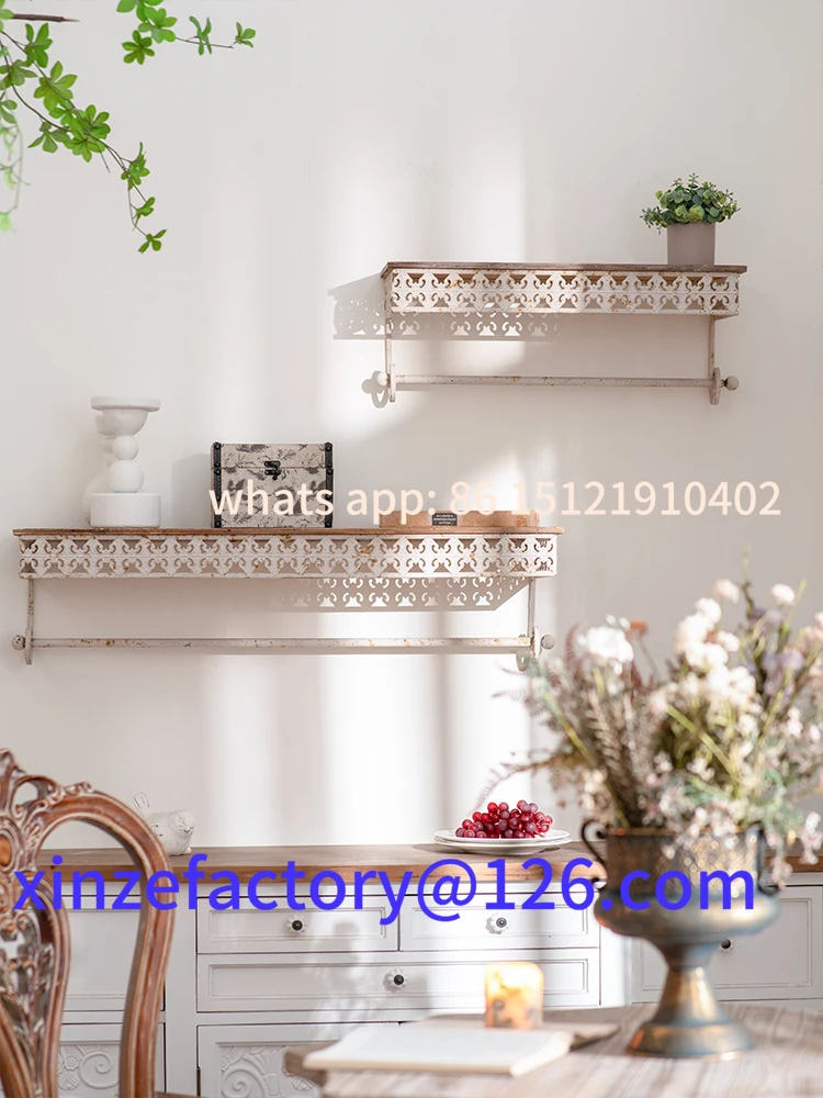 

Customizable French Country Wall Shelf with Lace Metal Detail