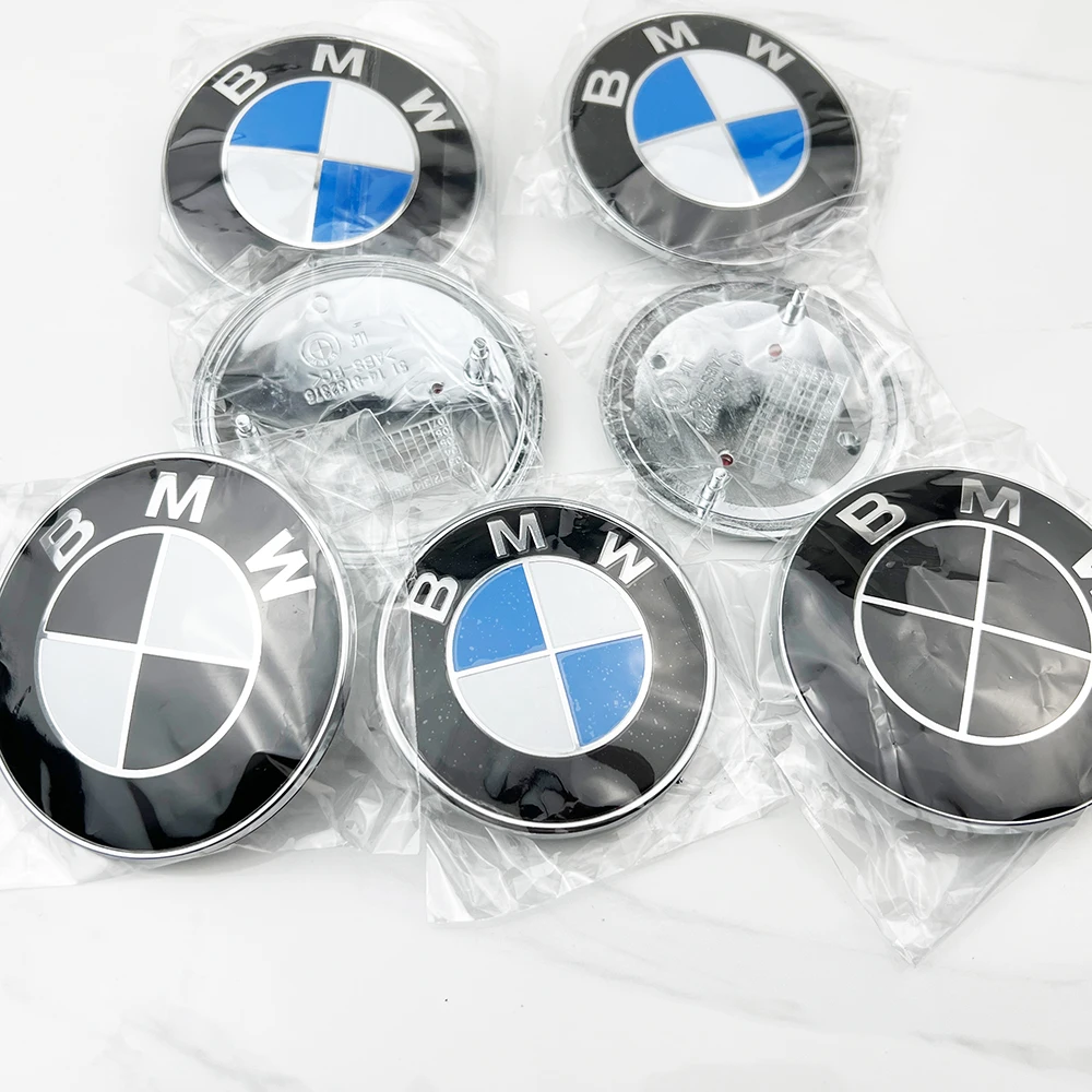 2pcs 74mm 82mm Car Front Hood Emblem Trunk Rear Badge For BMW M POWER E46 E60 E90 E52 F10 F30 F18 X1 X3 X4 X5 X6 E36 M2 M3 M5