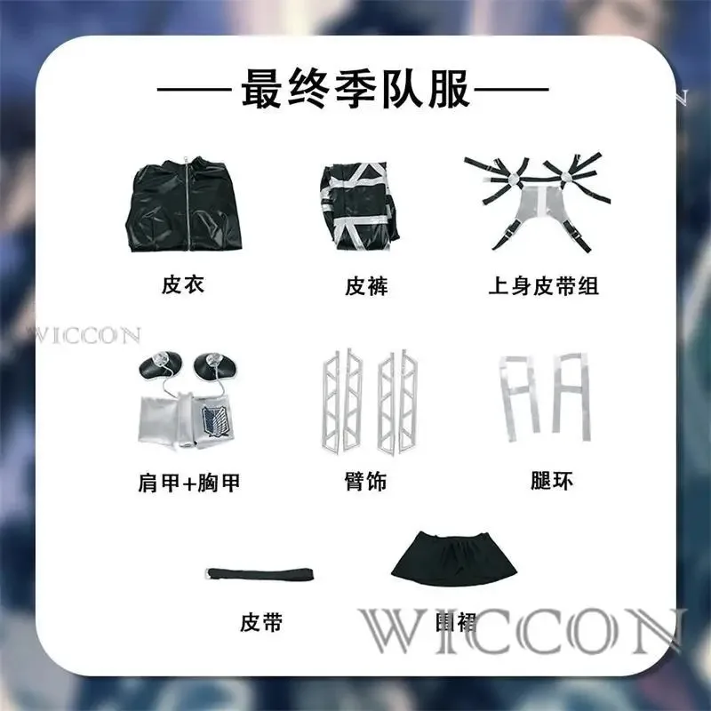 هجوم على تيتان الموسم الأخير ميكاسا ليفي تأثيري حلي عباءة حزام أرمين جان الكشافة الفيلق كيب Shingeki لا كيوجين البدلة