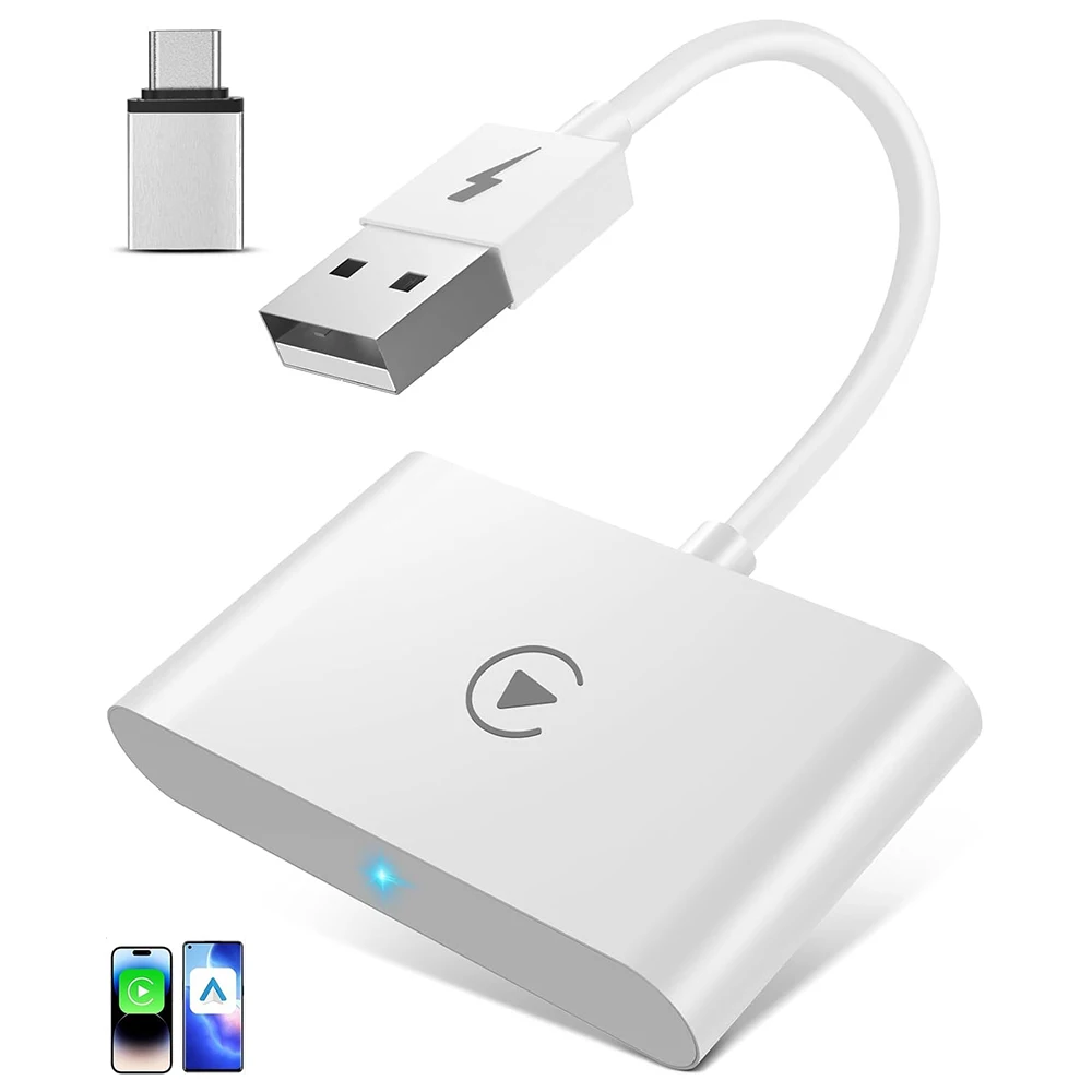 อะแดปเตอร์ CarPlay ไร้สายสำหรับ CarPlay Dongle รถยนต์แบบมีสาย Car Play แปลง CarPlay แบบมีสายเป็นไร้สาย Ai Box