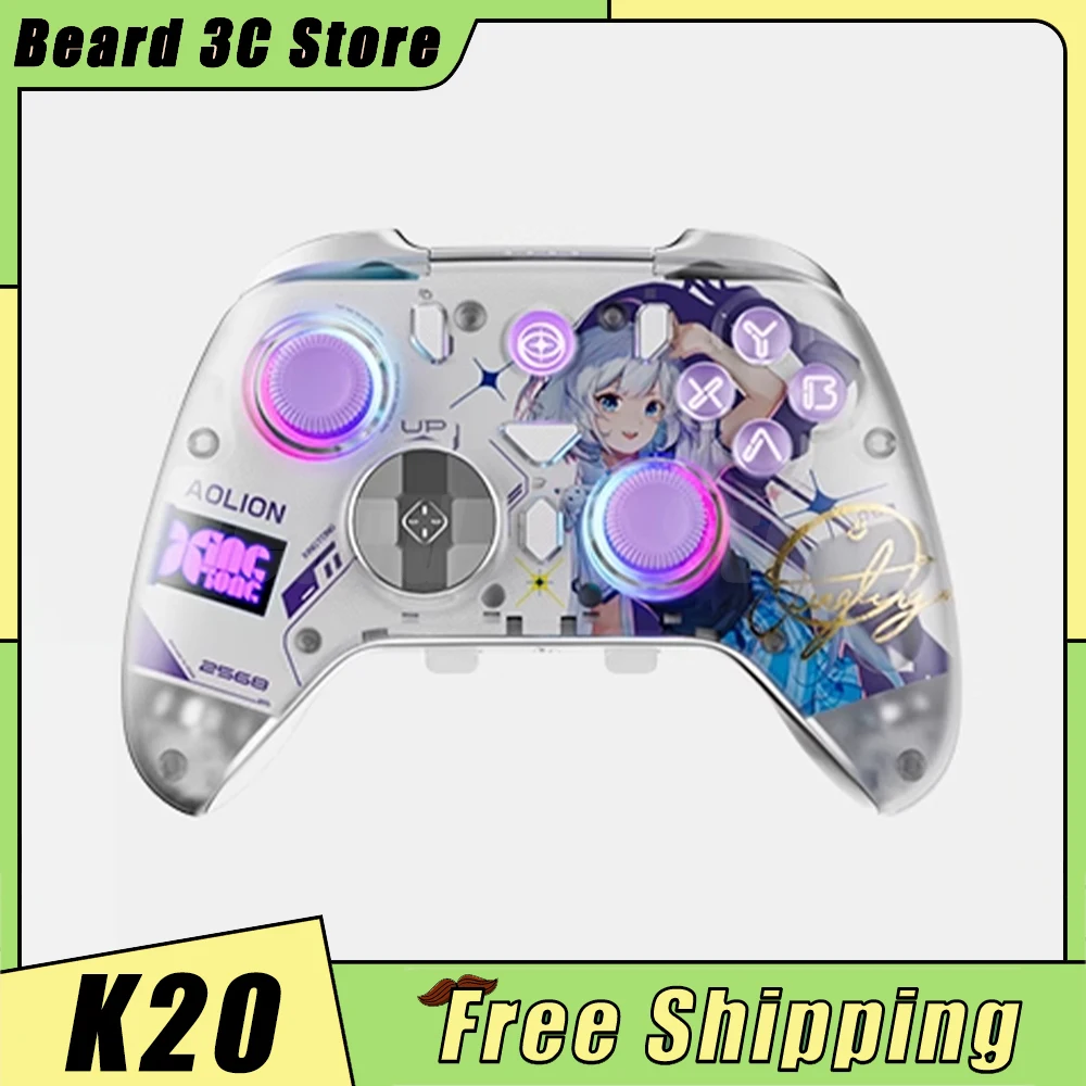 AOLION K20 TMR Joystick Pengendali Gaming Nirkabel Cangkang Magnetik Dapat Diganti Kustom untuk PC NS2 Steam Gamer
