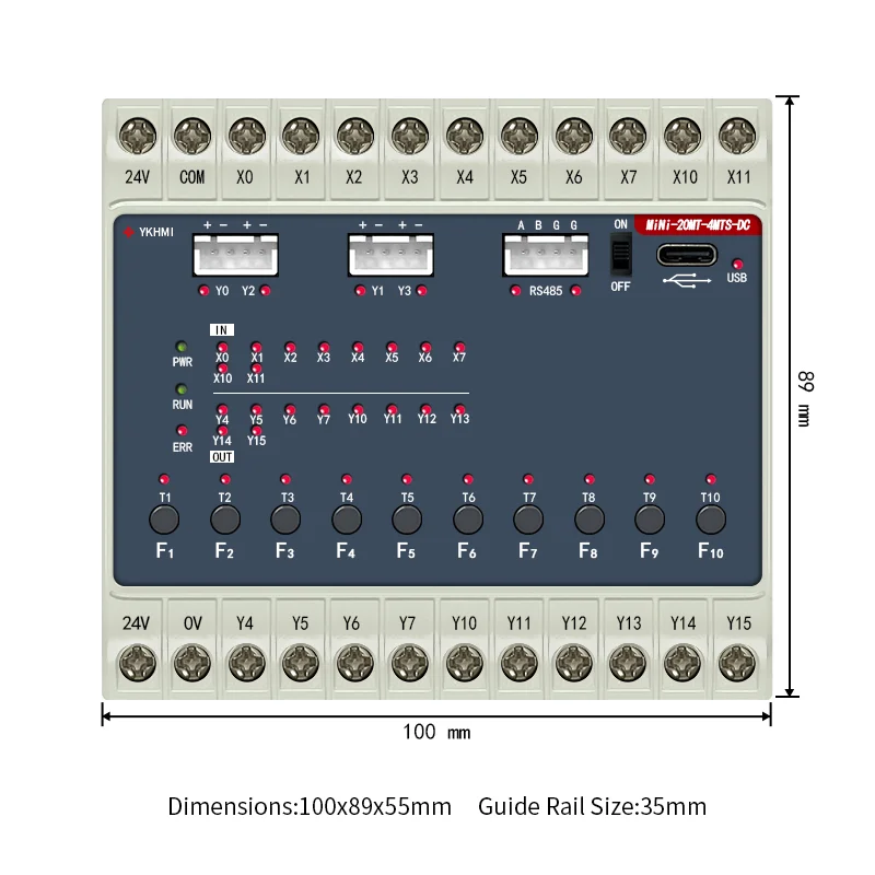 PLC FX1S-20MT Programmable Logic Controller With 10 Input 10 Transistor Output, 2 High-Speed Pulse 100KHz For Encoder and Servo