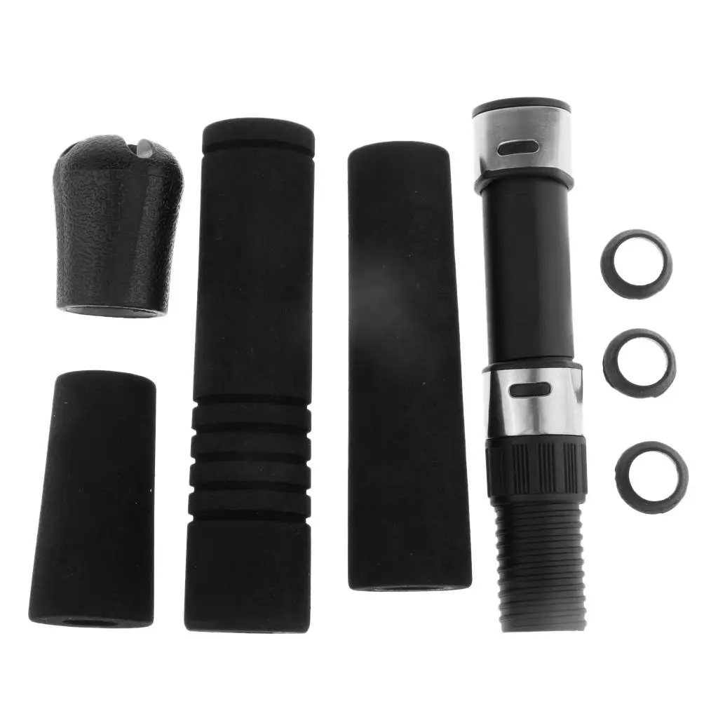 

Black Hard EVA Spinning Fishing Rod Handle Kit Long Rod Building Split Grips