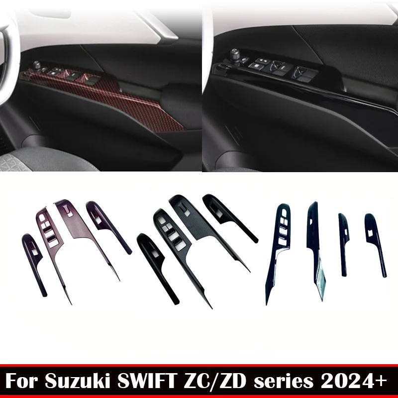 

For Suzuki SWIFT ZC/ZD series 2024+ ABS carbonfiber door armrest window lift switch glass control panle Interior car accessories