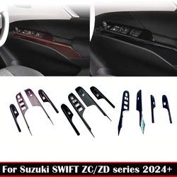 For Suzuki SWIFT ZC/ZD series 2024+ ABS carbonfiber door armrest window lift switch glass control panle Interior car accessories