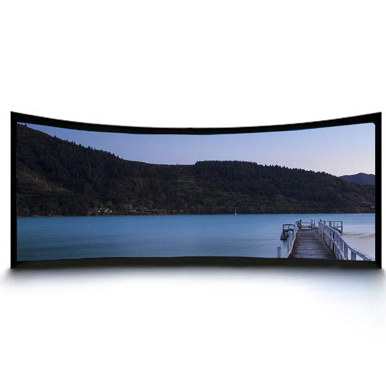 

Hot Selling 4K projection screen 2.35:1 Curved Fixed Frame Projector Screen for Home Theater