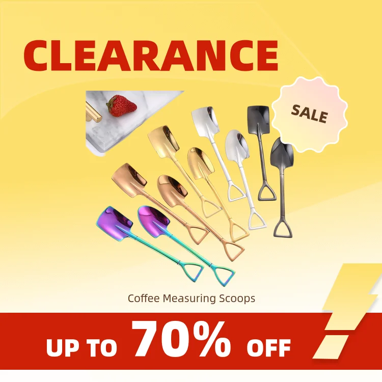 Clearance_10Pcs Stainless Steel Shovel Spoon Teaspoon For Coffee Spoon Fruit Ice Cream Dessert Scoop Kitchen Accessories Wedding
