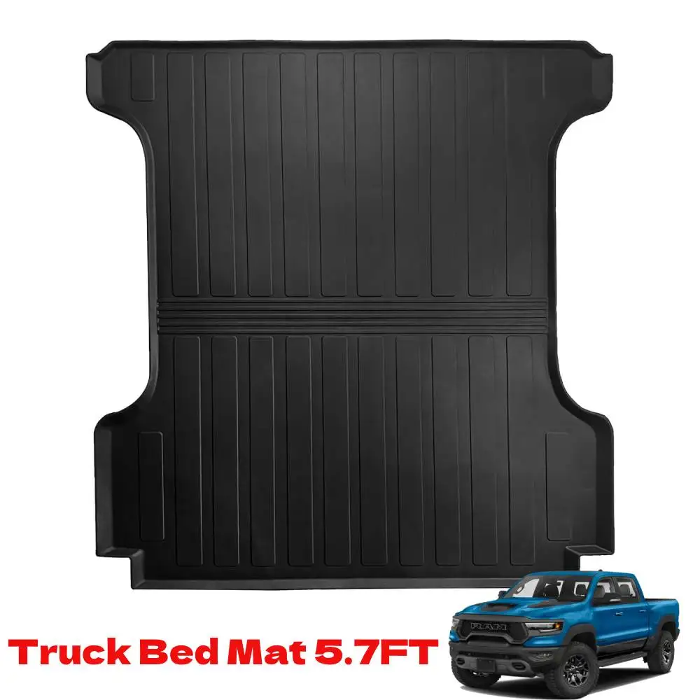 Truck Bed Mat 5.7FT for Dodge Ram 1500, TPE Anti-Slip Vehicle Cargo Bed Liner Mat for 2019-2025 Dodge Ram 1500