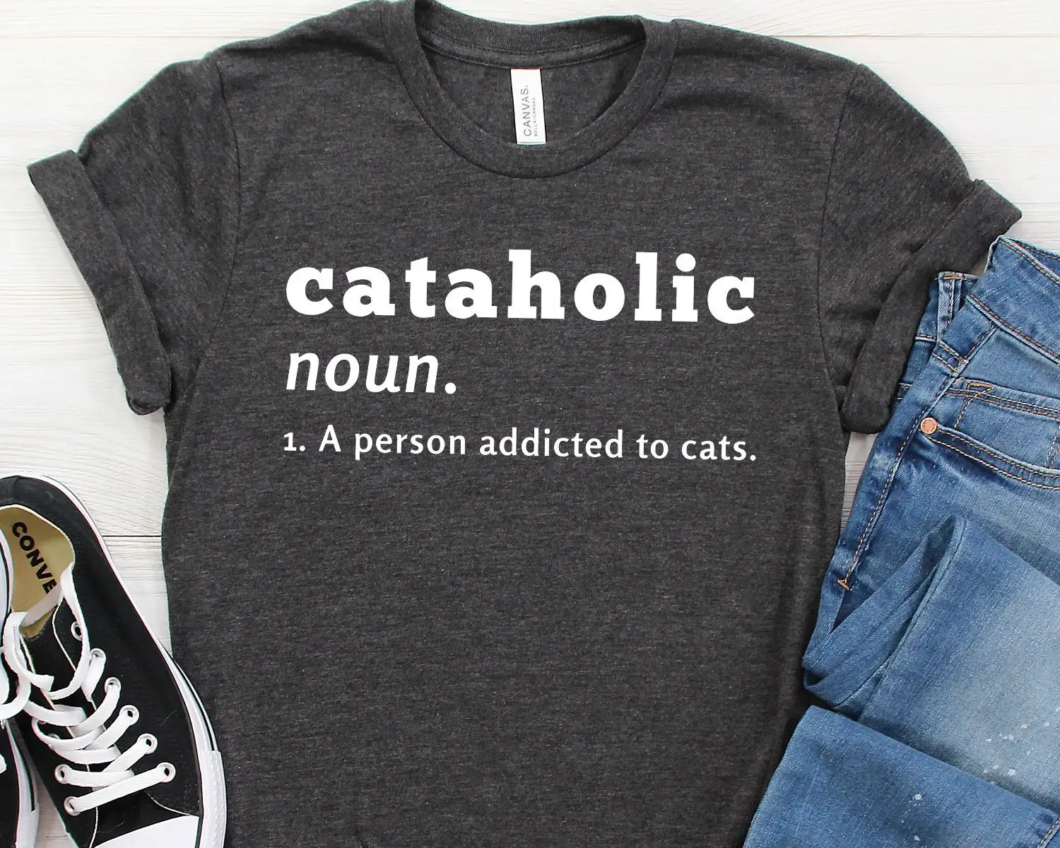 Cataholic Cat Lover T Shirt Feline Mom