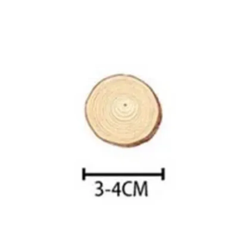 40Pcs 3-4cm Unfinished Predrilled Natural Wood Slices Circles for DIY Craft Wood Burning Christmas Rustic Wedding Ornaments