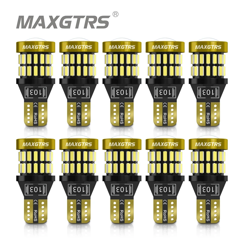 

10Pcs W5W 2825 175 LED T10 LED Bulbs Canbus 3014 3030 SMD For Car Parking Position Lights Interior Lights 360 Degree Lighting