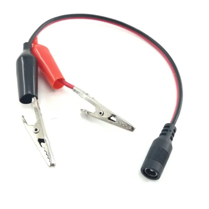 5.5-2 mmDC female head to crocodile clip conversion power supply test line red and black DC line 0.5 meters