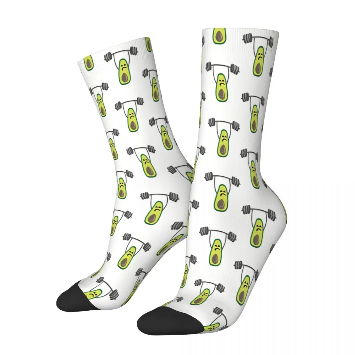 Chaussettes motif avocat pour hommes et femmes, bas de printemps en polyester, motif animal mignon