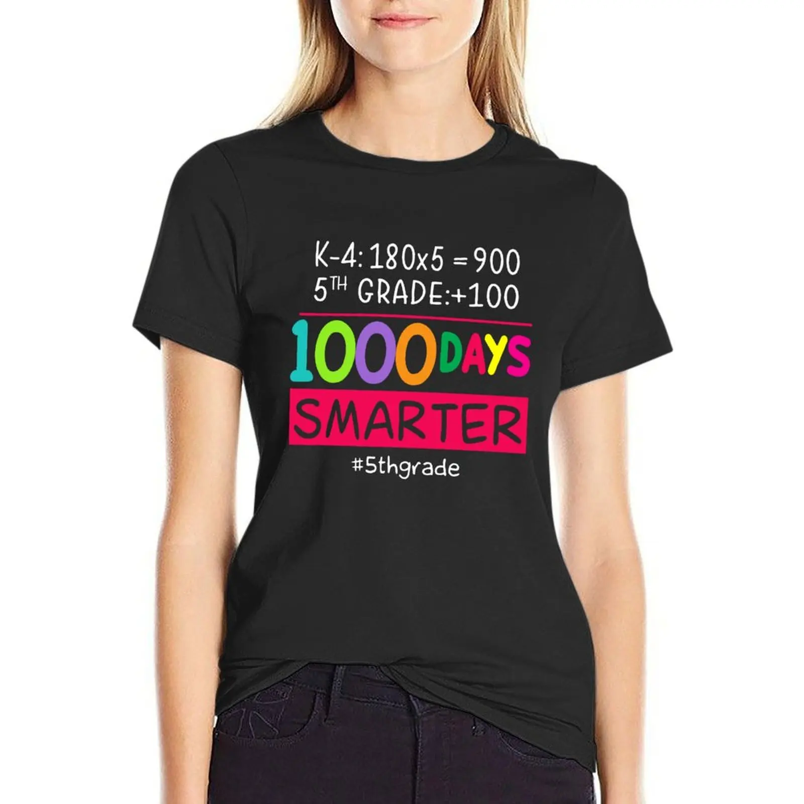 1000 Days Smarter Happy 1000th Day Of Schoo T-Shirt cute clothes Blouse funny female new edition t shirts for Women