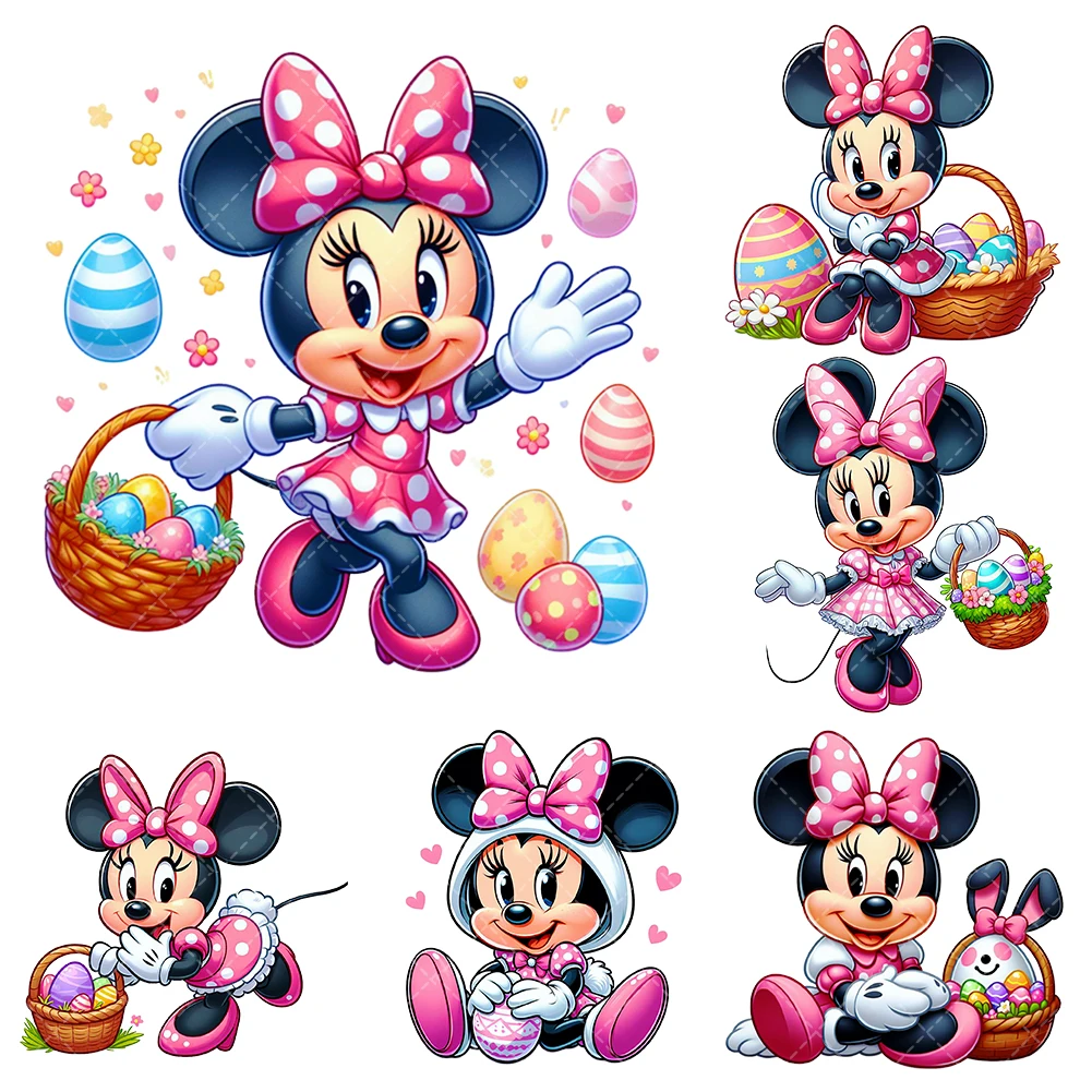 

25cm Easter Day Disney Mickey Minnie Heat Transfer Sticker Clothing DIY Heat Paste DTF Color Vinyl Iron Heat Paste