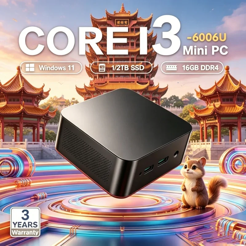 

2026 Resplendent Gangly MINI PC Windows 11 Pro Core I3 6006U RAM 1TB SSD WIFI 6 BT5.2 4K HD Embellished Unstructured